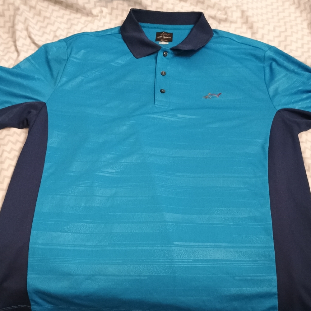 Greg Norman Collection Teal Polo with Dark Blue Details